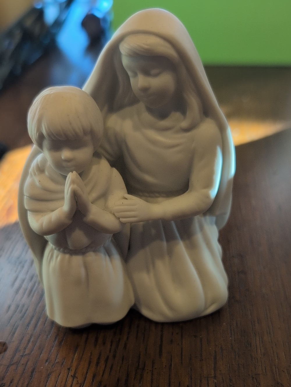 Avon Porcelain White Religious Figurine - Mother and Child 1991